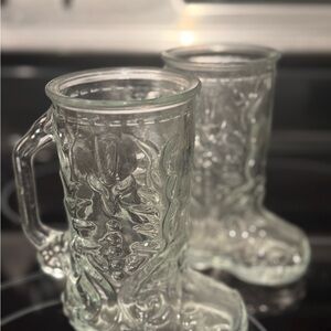 Glass Boot Mug Set